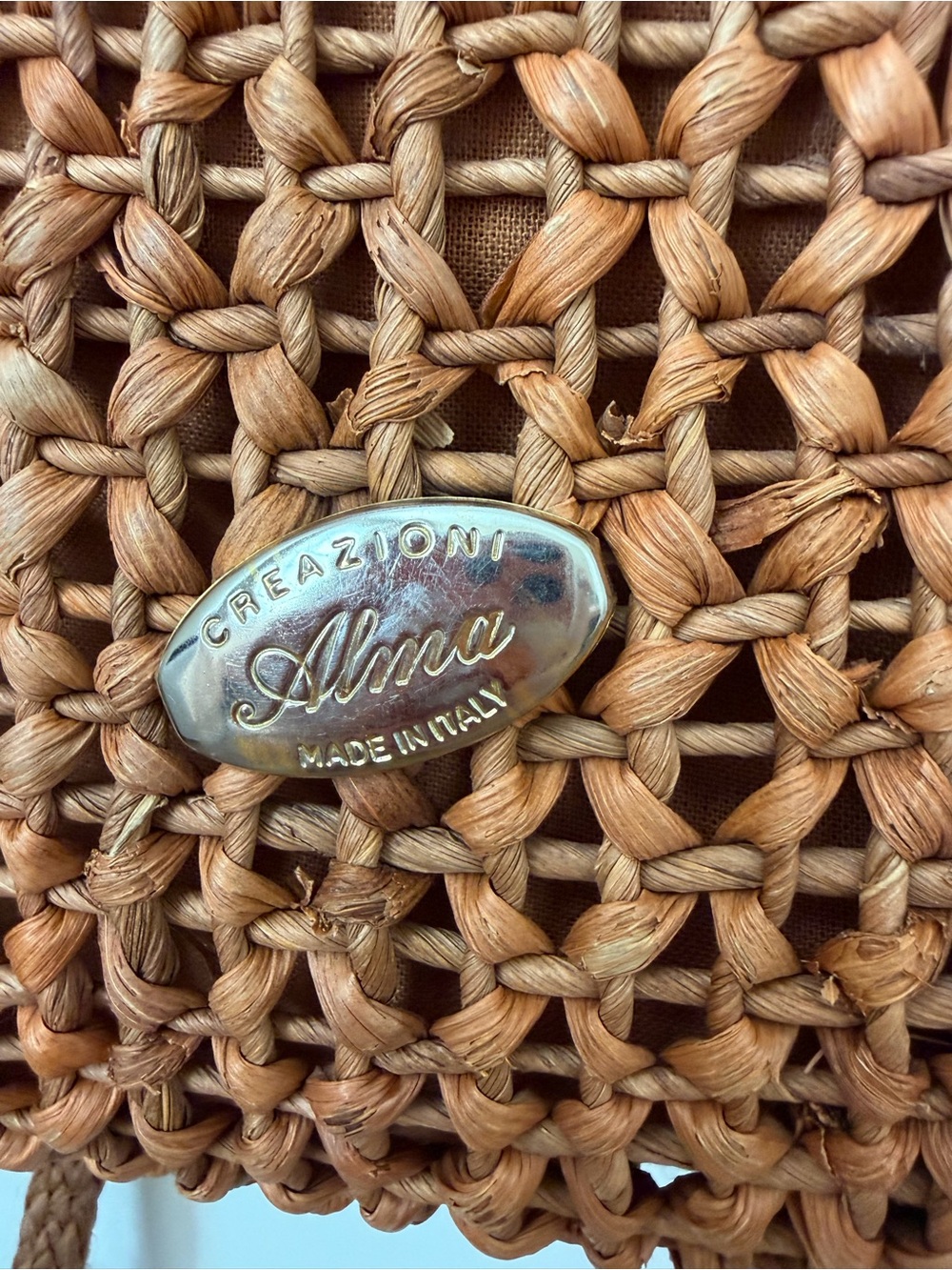 Vintage Creazioni Alma Woven Straw Crossbody Satchel Bag – Made in Italy - Picture 2 of 14